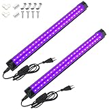 2 Stücke Schwarzlichtlampe UV 10W Schwarzlicht Röhre LED Lamp Bar 395nm mit Schalter und Stecker Blacklight Bar für Weihnachten Bühnenbeleuchtung Schwarzlichtlampe party Kunstausstellungen