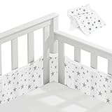 Aolso Bettumrandung Babybett, 2 Stück Nestchen für Kinderbetten Kantenschutz Baby Babybett, Atmungsaktive Polsterung, Rausfallschutz für Babybett,Abnehmbar -340cmx30cm + 160cmx30cm(Pentagramm)