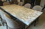 Cottage Handicraft Marmor-Party-Tischplatte, Epoxid-Kunst, mit Selenit-Dinette-Tisch, 121,9 x 183,9 cm