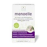 menoelle® Wechseljahre Tabletten, pflanzlich mit EstroG-100 Extrakt. Bei Hitzewallungen, Schlaflosigkeit und weiteren Symptomen. Hormonfrei, Vegan ohne Nebenwirkungen. 60 Tab./ Monat