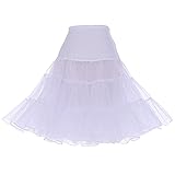 DRESSTELLS 1950 Petticoat Reifrock Unterrock Petticoat Underskirt Crinoline für Rockabilly Kleid White S