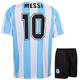 Argentinien Trikot Set Messi - Kinder und Erwachsene - Jungen - Fußball Trikot - Fussball Geschenke - Sport t shirt - Sportbekleidung - Größe 140