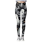 Cvanxluy Leggings Halloween Damen Baumwolle Athletic Yogahose Jogginghose Leicht Quick Dry Fitnesshose Sportleggins Blutspritzer Drucken Bequeme Hose Hosen Locker Blickdicht Sommerhose Laufhose