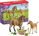 schleich HORSE CLUB 42432 Sarahs Baby Pferde Set - Tierpflege Set mit Fohlen, Pferd und Welpe mit Zubehör Pferde Spielzeug Set für Jungen und Mädchen, Geschenk für Kinder ab 5 Jahren