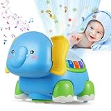 MOONTOY Musikalisches Musik Babyspielzeug ab 6 7 8 9 10 12 Monate Junge Mädchen Geschenk, Leuchtender Elefant Spielzeug ab 1 Jahr, Lernspielzeug Spielzeug mit Musik & Licht für Kleinkinder 1-3