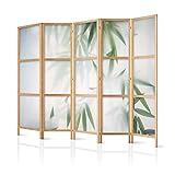 murando - Paravent Innen Raumteiler Holz Bambus Natur Zen Spa 225x172 cm 5-teilig Japanische Trennwand Raumtrenner Room Divider Mobiler Sichtschutz Spanische Wand Raum Abtrennung Japan b-B-0591-z-c