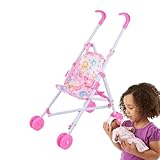 Babypuppenwagen, Puppenbuggy Puppenwagen Kinderwagen Spielzeugfahrzeugpuppen Tragbarer Puppenwagen Mit T-förmiger Sicherheitsgürtel & Push-Griff Abnehmbar Waschbarer Babypuppenwagen Für Mädchen