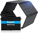 Bogseth 30W Solarpanel Faltbar 2 USB Anschluss Wasserdichtes Tragbares Solarladegerät für Handy,PD18W QC3.0 USB C Solar Panel Outdoor, Camping Charger für iPhone Smartphone Tablets GoPro usw