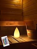 Moderne Tischleuchte kabellos Akku 21 cm Sauna Lampe Farbwechsel PL106 Leuchte Tischlampe Nachttischlampe Stehlampe mit Fernbedienung und USB-C Ladekabel