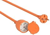 Electraline Prolangateur Garten mit Klappdeckel 16 A, 20M, orange