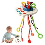 Montessori-Spielzeug, Silikon-Zugschnur-Aktivitätsspielzeug, sensorisches Spielzeug für Kleinkinder, Reisespielzeug für Babys, Geschenk zur Entwicklung feinmotorischer Fähigkeiten für 18 Monate+