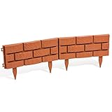 2,2 m Gartenmauer Garten-Palisade Rasenbord Gartenwand Sichtwand Rasenabschluß terracotta