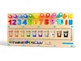 Filapen® Montessori Spielzeug ab 3 Jahren I Pädagogisches Motorikspielzeug I Farben & Zahlen Lernen I Labyrinth Magnetspiel aus Holz