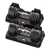 EnterSports 12kgx2 Verstellbare Hanteln Einstellbare Platzsparende Hantel, Hanteln Verstellbar mit rutschfestem Griff 5 Gewichtsstufen-2-12kg, Gut für Zuhause, Büro, Fitnessstudio, Körpertraining