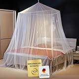 NOMOSQUI Moskitonetz Bett [Rund Riesig]- Mückennetz Outdoor & Zuhause - Fliegennetz für Doppelbett & Einzelbett - Mosquito Netz Reise - Bettvorhang Mückenschutz vor Moskito, Fliegen - Moskitoschutz