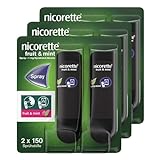 NICORETTE Spray mit minzigem Fruchtgeschmack – Rauchen aufhören mit Nikotinspray – 1 Spray ersetzt bis zu 150 Zigaretten – zur Raucherentwöhnung – 3x 2 St.