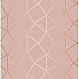 Fine Décor FD42561 Platinum Geo Trellis Blush Tapete, Roségold