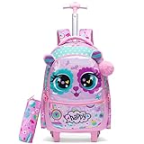 HTgroce Schulranzen Mit Rollen Schulranzen Trolley Mädchen Rucksack Mit Rollen Grundschüle Kinderkoffer Rollrucksack Kinder Mädchen