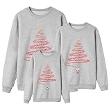 Weihnachten Sweatshirt Damen Herren Kinder Ohne Kapuze Weihnachtspullover Familie Pullover Herbst Winter Warm Weihnachtspullover Rundhals Ugly Christmas Sweatshirt Langarm Ugly Christmas, #01-grau1, L