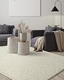 the carpet Foxy Shaggy Teppich - Hochflor Teppich Wohnzimmer & Schlafzimmer - Waschbar & rutschfest - Creme 160 x 230 cm