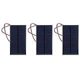3 Stück Solarpanel DC 6V 1W Solarmodul Solarzelle Polykristallines Silizium Solarpanel mit 30 cm Kabel für Sonnenenergie DIY Wissenschaft Projekte