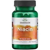 Swanson Niacin, 100mg, Vitamin B3, 250 vegane Tabletten, hochdosiert, Laborgeprüft, Vegetarisch, Sojafrei, Glutenfrei, Ohne Gentechnik