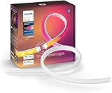 Philips Hue Gradient Ambiance Lightstrip 1m Erweiterung, Weiß, 16 Millionen Farben und Farbverläufe, dimmbar, steuerbar via App, kompatibel mit Amazon Alexa (Echo, Echo Dot)