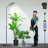 Garpsen Pflanzenlampe, Pflanzenlampe LED Vollspektrum mit Standfuß, 3 Farben Grow Light mit Timer 6/12/16H, 5 dimmbare Stufen, 58cm~170cm Höhenverstellbar für große Pflanzen oder Samen
