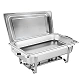 Morleos Speisenwärmer Chafing Dish Set Edelstahl | 1X 1/1 GN (65 mm Höhe) | Warmhaltebehälter für Essen Speisewärmer Buffetwärmer Wärmebehälter Catering Buffet