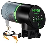 Papettly Futterautomat Aquarium, Automatischer Fischfutterautomat für Aquarium mit Batteriebetrieben, Fische Fischfutterspender 200ml, 2 AAA-Batterien im Lieferumfang enthalten, Fischfutterschwimmring