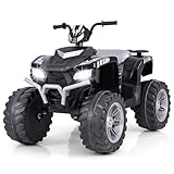 DREAMADE 24V Kinderquad ATV, Elektrofahrzeug mit Musik, Radio, LED-Lichtern & Ladegerät, 2,8-5 km/h Elektro Quad für Kinder 3-8 Jahre, belastbar bis 35kg (Schwarz)