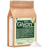 He-Ju Glycin Pulver 1000 g, laborgepürft, 330 Portionen Aminosäure, vegan, 100% rein, ohne Zusatzstoffe, Glycin kaufen in Premium Qualität