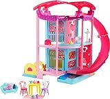 Barbie HCK77 - Chelsea Spielhaus (ca. 51 cm) Wandelbares Spielhaus mit Rutsche, Pool, Bällebad, Hündchen und Kätzchen, Aufzug, mehr als 15 Zubehörteilen, Geschenk für Kinder ab 3 Jahren