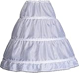 Aibaowedding Reifrock Mädchen Petticoat 3 Creolen Petticoat Reifrock Full Slip Blumenmädchen Krinoline Rock(Weiß, 7-13 Jahre)