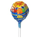 Chupa Chups Mega Lutscher, XXL Lolli enthält 10 Mini Frucht-Lollis in 6 Geschmacksrichtungen, in drei Farben erhältlich, für Halloween