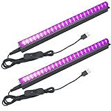 Eleganted Schwarzlicht Röhre 2pcs 5W USB UV LED Schwarzlicht Lamp 395nm Black Light Bar Lichteffekt Partylicht Bühnenbeleuchtung mit Schalter für Halloween Club Party Disco