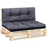 Amazinggirl Palettenkissen Outdoor Waschbar Set: 40x120 cm + 80x120 cm - Pallettensitzkissen Europaletten Sitzkissen Polster Graphit