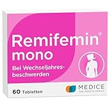 Remifemin mono 60 Tabletten - Medikament für Wechseljahre - bei leichten bis mittleren Wechseljahresbeschwerden - hormonfrei - pflanzliches Arzneimittel