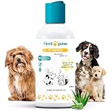 FIRSTPAW 300ml Pet Shampoo, Welpenshampoo, Hundeshampoo und Katzenshampoo mit Aloe Vera - Geeignet für Sensitive Haut, 100% Vegan Rückfettendes Shampoo für alle Hunderassen und Felltypen