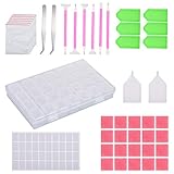 Xinzistar Diamond Painting Zubehör Set für DIY 5D Diamant Painting Craft Nail Art Stickerei Kreuz Stitch mit Stift Boxen Aufbewahrungsbox Werkzeug Kits für Erwachsene Kinder