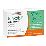Ginkobil® ratiopharm 120 mg Filmtabletten stärken die Gedächtnisleistung und Konzentrationsleistung* mit dem Extrakt aus Ginkgo biloba, 60 Filmtabletten