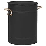 IDMarket - Pelletbehälter rund 30 kg schwarz Pelletlagerung 37x37x50 cm