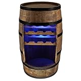 CREATIVE COOPER Weinregal Holz - Weinschrank Mini Bar - Weinschrank Mann und Frau - Barschrank mit LED-Leuchten - 80cm hoch - Retro deko Bar Regal - Hausbar Theke - Fassmöbel (Wenge)