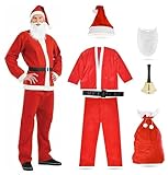 5x All-in-One Nikolauskostüm - Santa Claus Kostüm für Herren und Erwachsene – Perfekt für Weihnachten & Nikolaus
