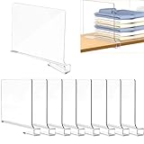 URHELP 8 Stück Transparente Acryl-regaltrenner, Multifunktionaler Shelf Divider, 30x20cm Regalteiler, Kleiderschrank Trenner für Schlafzimmer Küche Schränke und Organisation