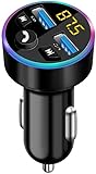 Ziyan Auto FM Transmitter, Bluetooth 5.0 Autoradio Audioadapter MP3 Player, Kfz Bluetooth Radio Adapter mit Dual USB Ladegerät für Handy