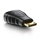 deleyCON HDMI zu Mini HDMI Adapter - HDMI Buchse zu Mini HDMI Stecker 1920x1200 1080p - Schwarz