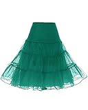 DRESSTELLS Damen Karneval Rock Petticoat Reifrock Unterrock Petticoat Underskirt Crinoline für Rockabilly Kleid Dark Green M