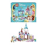 LEGO Disney Princess Kreative Schlösserbox, Spielzeug Schloss Spielset mit Belle und Cinderella Mini-Puppen und Steine Sortierbox, Reisespielzeug für Mädchen und Jungen ab 6 Jahren 43219