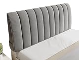 Bettkopfabdeckung Verdicken Gesteppt Kopfteilbezug Protektor Einfarbiges Design Bett Kopfteil Bezug 150/180 cm Grau, Dehnbar, Waschbar, Abnehmbar, Für Schlafzimmer (Color : A, Size : 180cm)